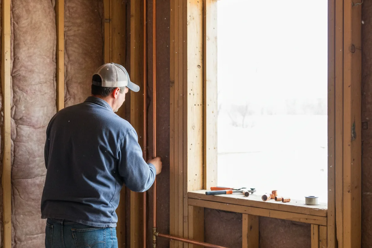Licensed plumber running new copper supply lines in a Drifton home