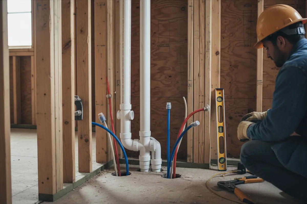 Drain and supply rough-in during Drain Cleaning in Drifton